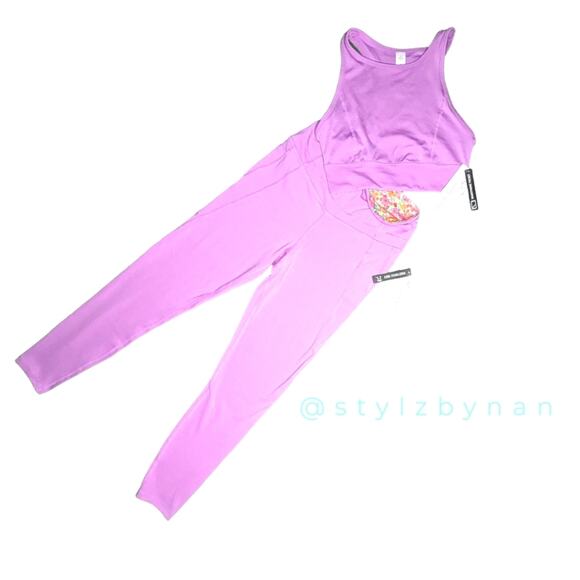 NANETTE LEPORE NWT Play Activewear Violet Set Core Stabilizing/Phone Pocket - Picture 1 of 12